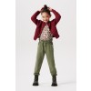Wijnrode gebreide cardigan - Girls cardigan apache long sleeve oxblood red